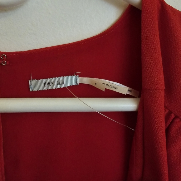 Urban Outfitters Kimi Blue Tie Knot Cut Out Red Mini Dress - Brand NEW - Picture 2 of 9